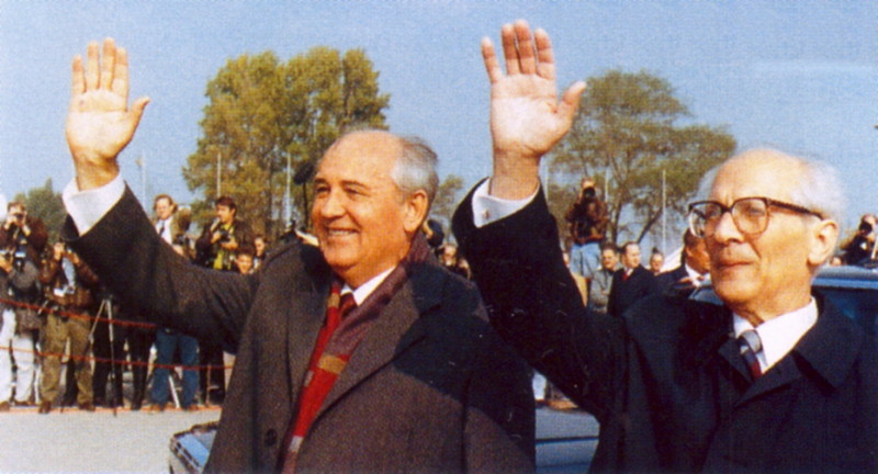 Gorbachev and Honecker, 1989