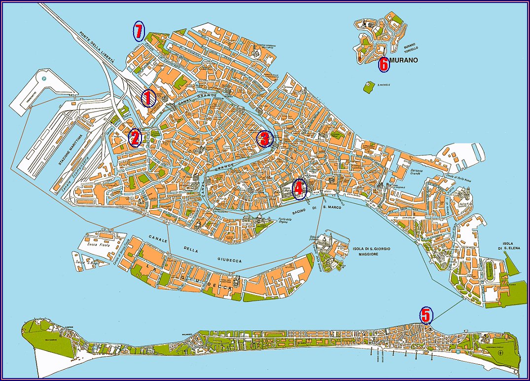 Venice sightseeing map